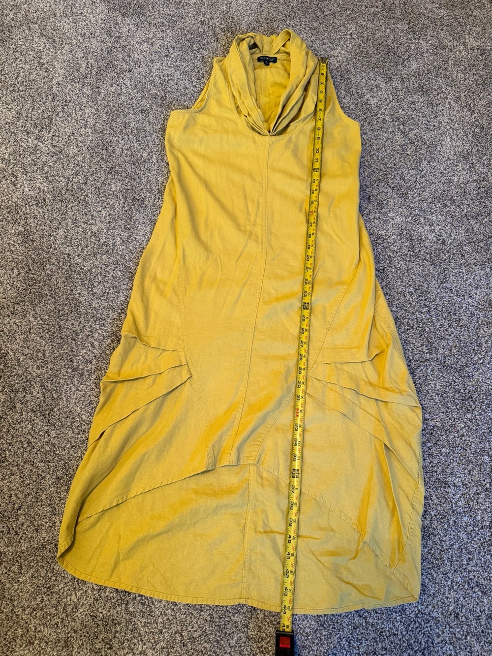For Cynthia Women’s Linen Sleeveless Cowl Neck Midi Dress Sz S Lagenlook Cocoon - Picture 6 of 10